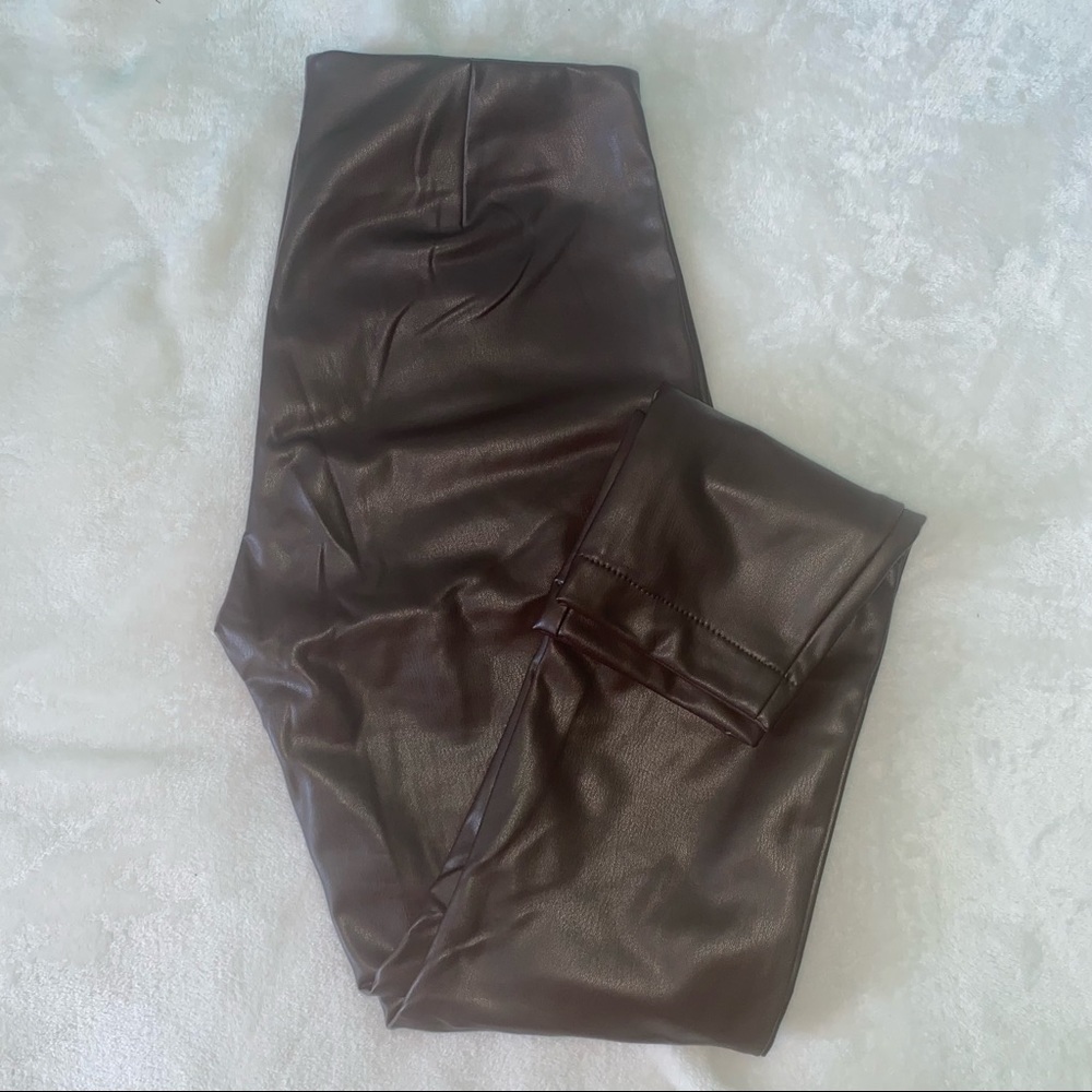 Brown leather leggings (never worn)